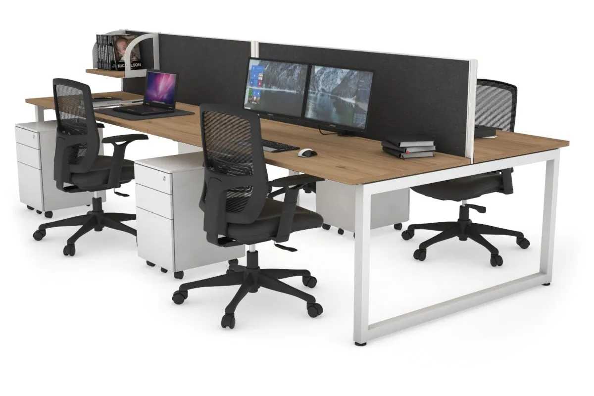 Quadro Loop Legs 4 Person Office Workstation [1600L x 700W]