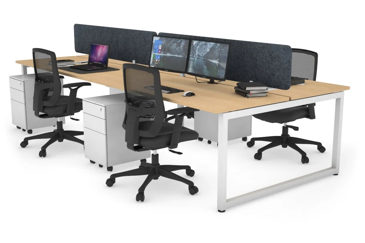 Quadro Loop Legs 4 Person Office Workstation [1600L x 700W]
