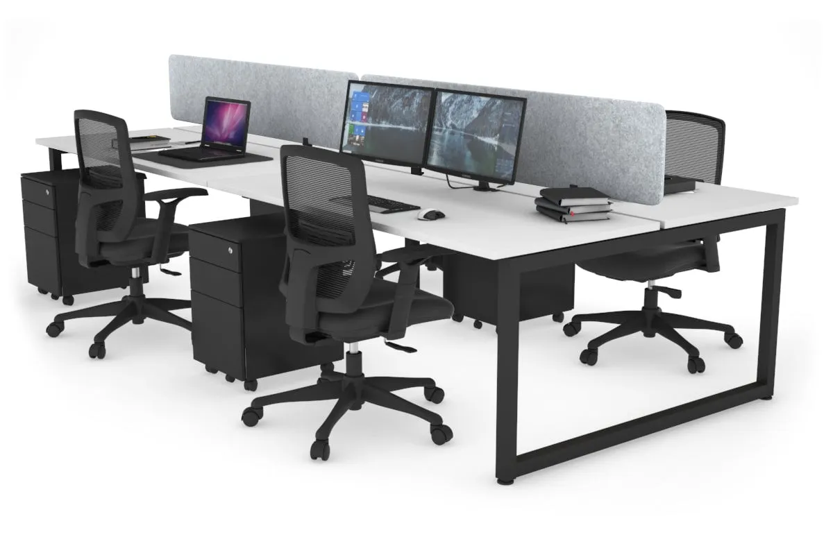 Quadro Loop Legs 4 Person Office Workstation [1600L x 700W]