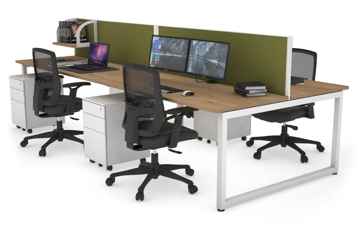 Quadro Loop Legs 4 Person Office Workstation [1600L x 700W]