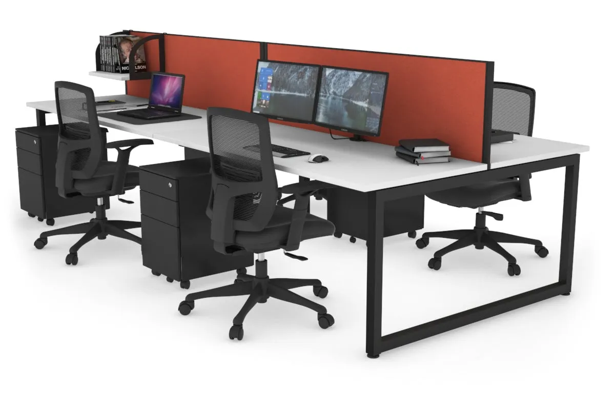 Quadro Loop Legs 4 Person Office Workstation [1600L x 700W]