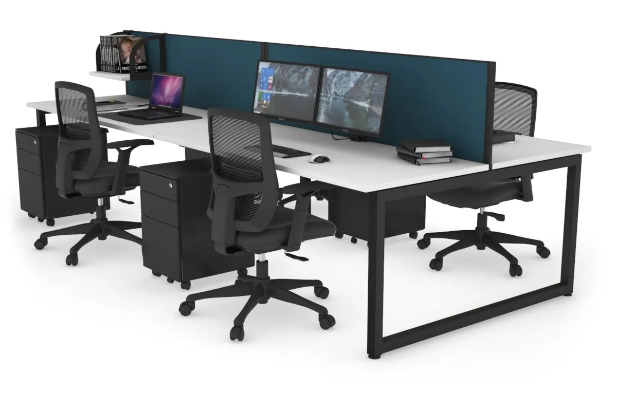 Quadro Loop Legs 4 Person Office Workstation [1600L x 700W]