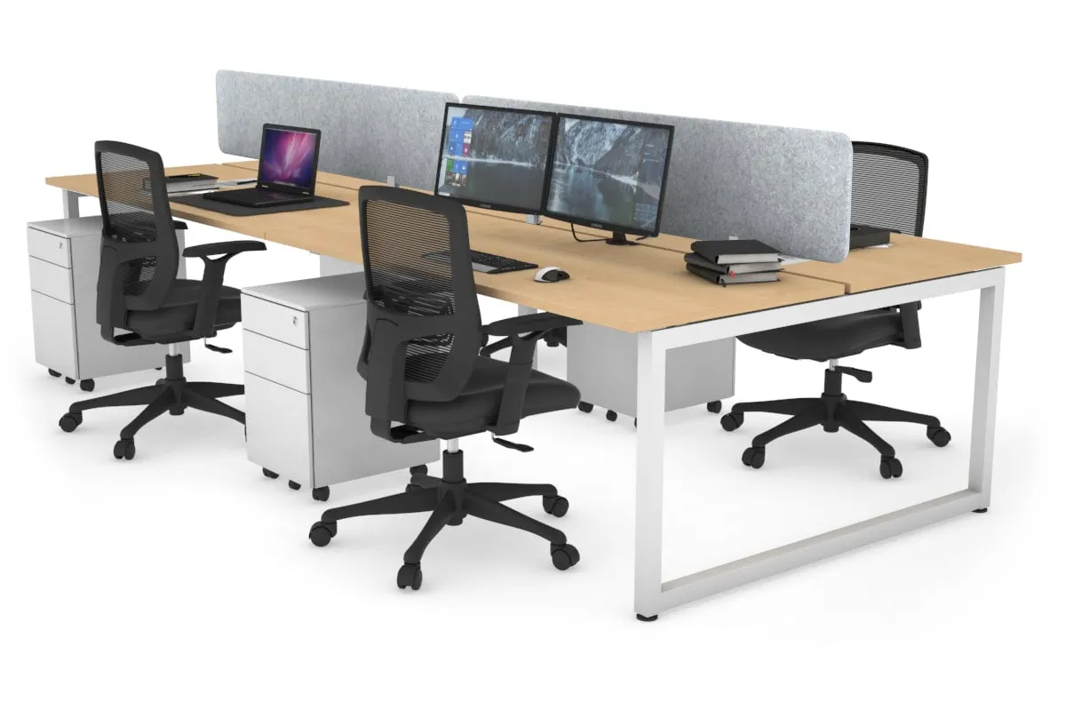 Quadro Loop Legs 4 Person Office Workstation [1600L x 700W]