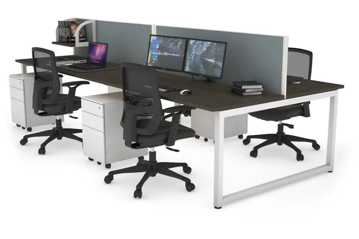 Quadro Loop Legs 4 Person Office Workstation [1600L x 700W]