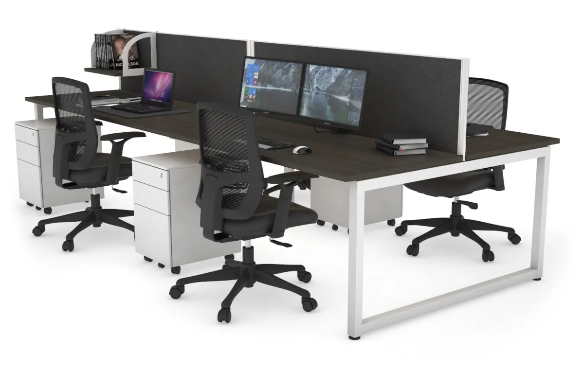 Quadro Loop Legs 4 Person Office Workstation [1600L x 700W]