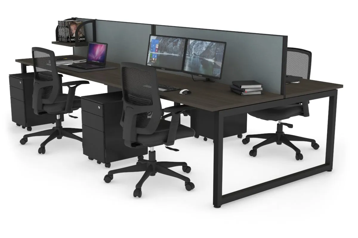 Quadro Loop Legs 4 Person Office Workstation [1600L x 700W]