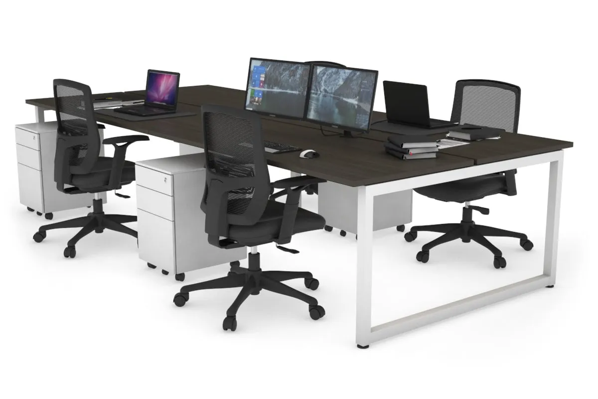 Quadro Loop Legs 4 Person Office Workstation [1600L x 700W]