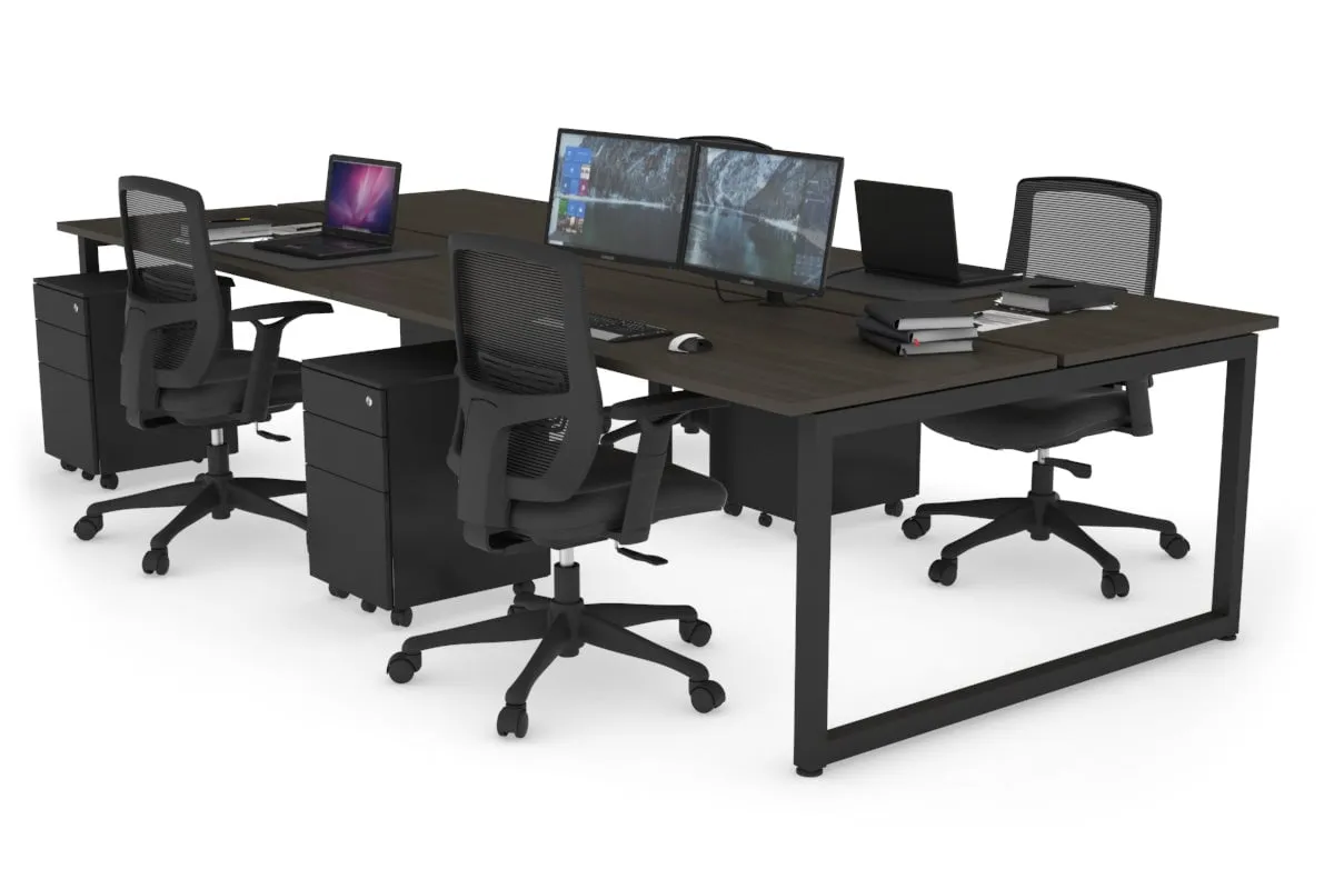 Quadro Loop Legs 4 Person Office Workstation [1600L x 700W]