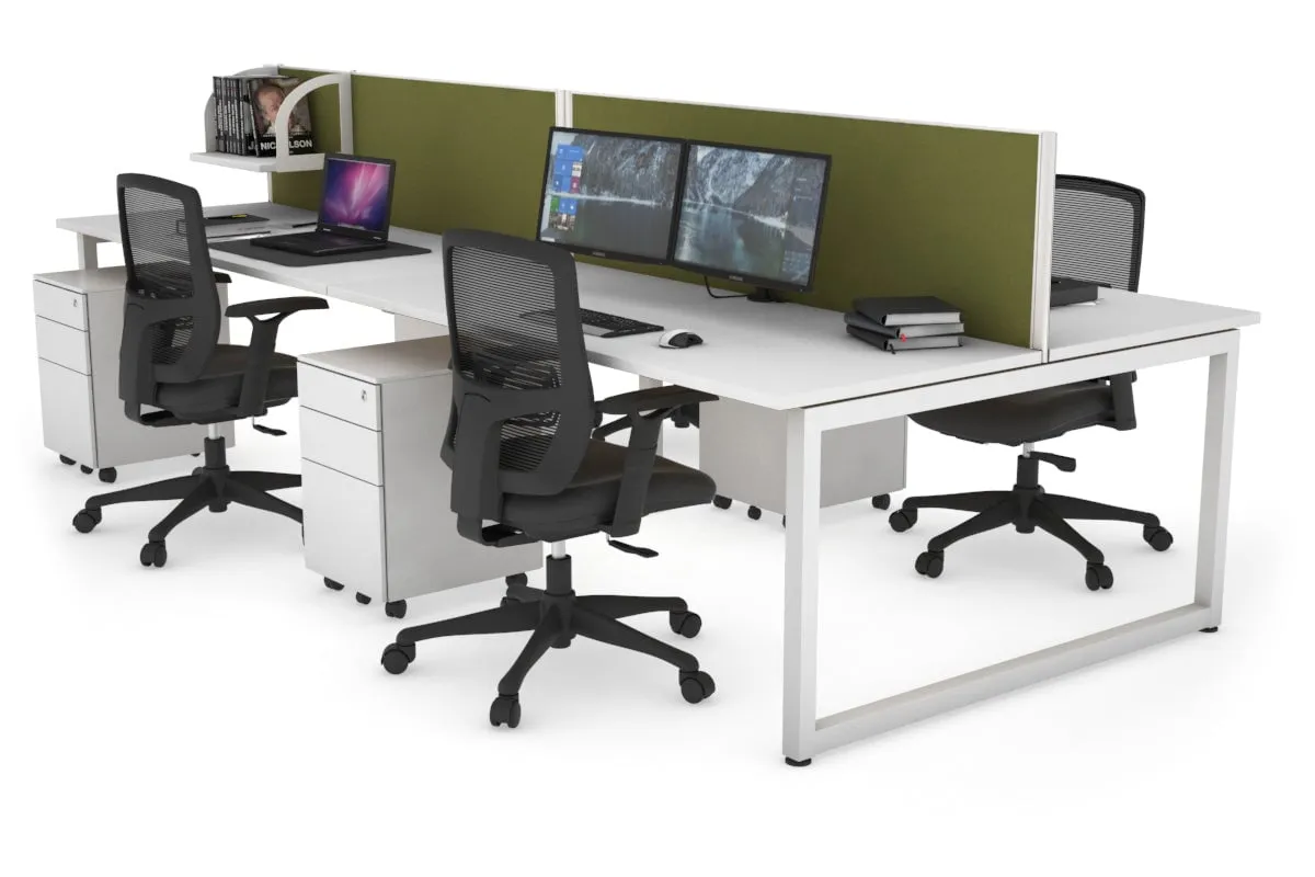 Quadro Loop Legs 4 Person Office Workstation [1600L x 700W]