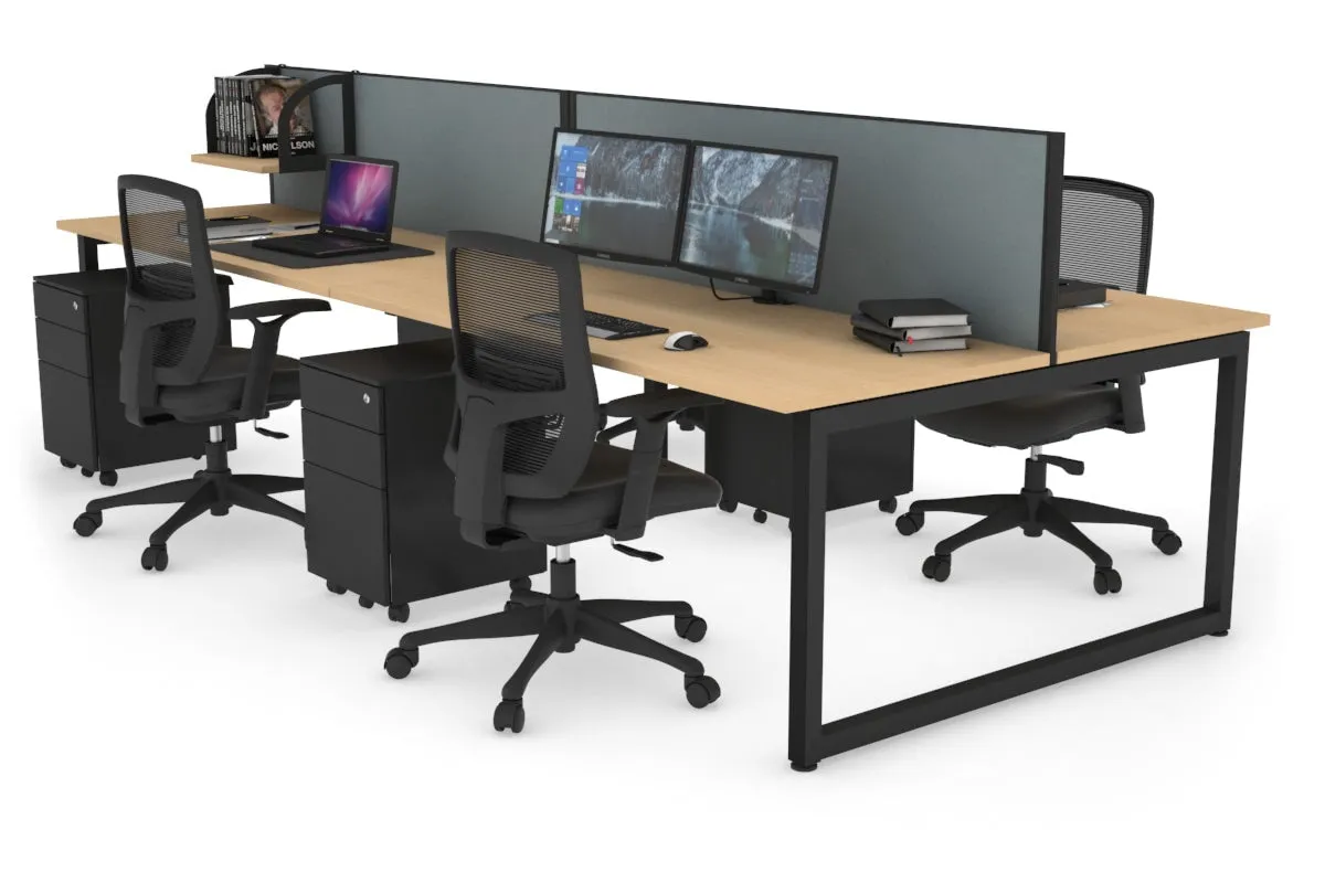 Quadro Loop Legs 4 Person Office Workstation [1600L x 700W]