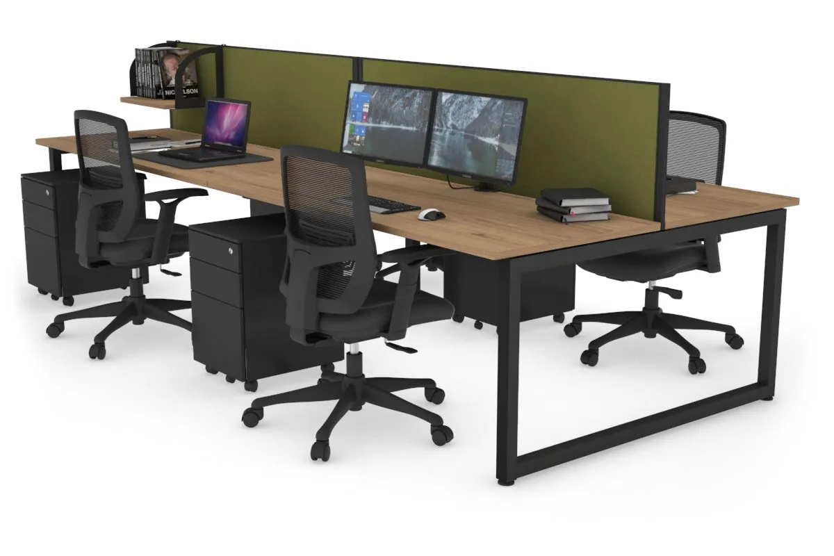 Quadro Loop Legs 4 Person Office Workstation [1600L x 700W]