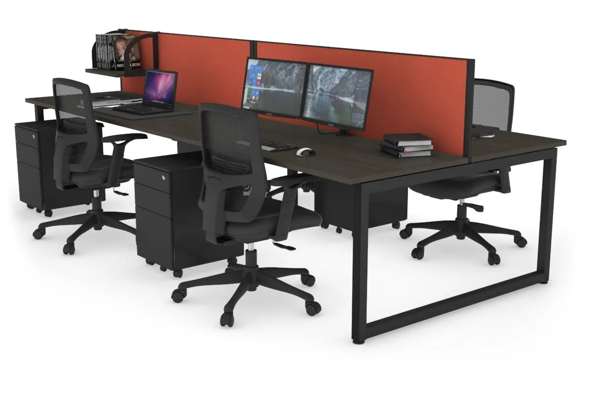 Quadro Loop Legs 4 Person Office Workstation [1600L x 700W]