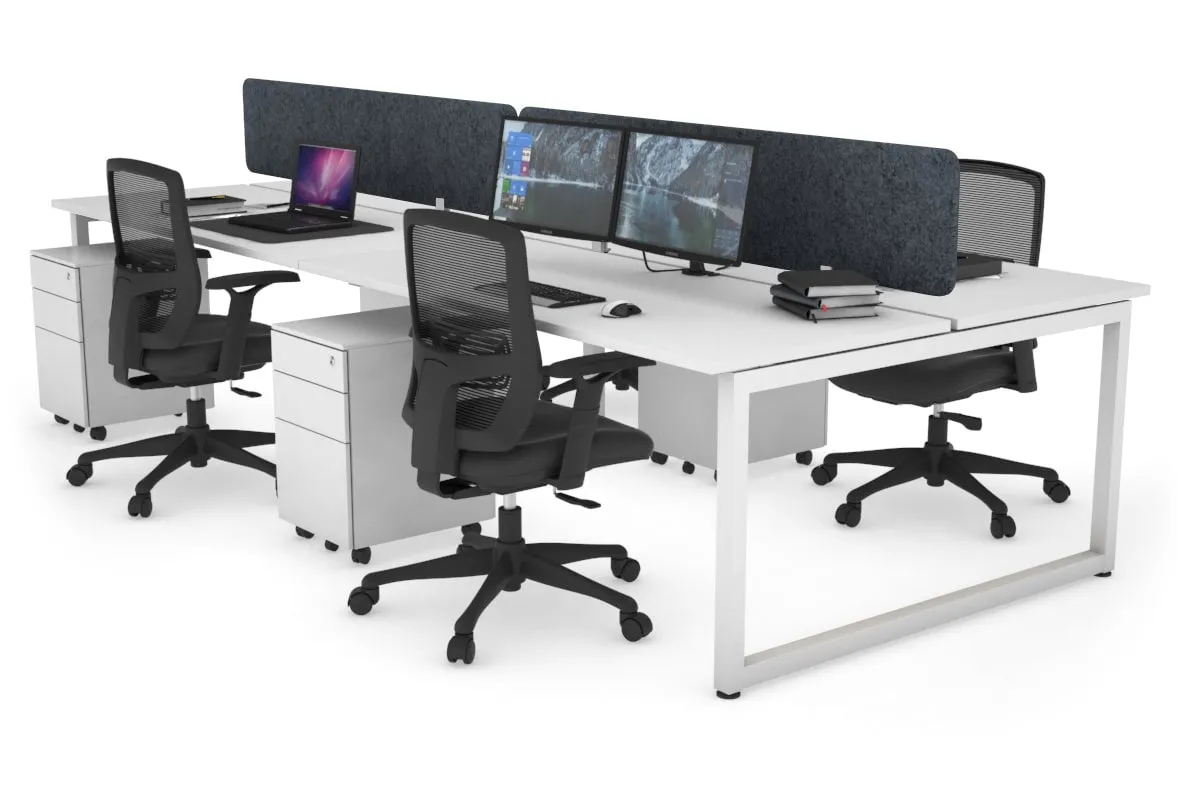 Quadro Loop Legs 4 Person Office Workstation [1600L x 700W]