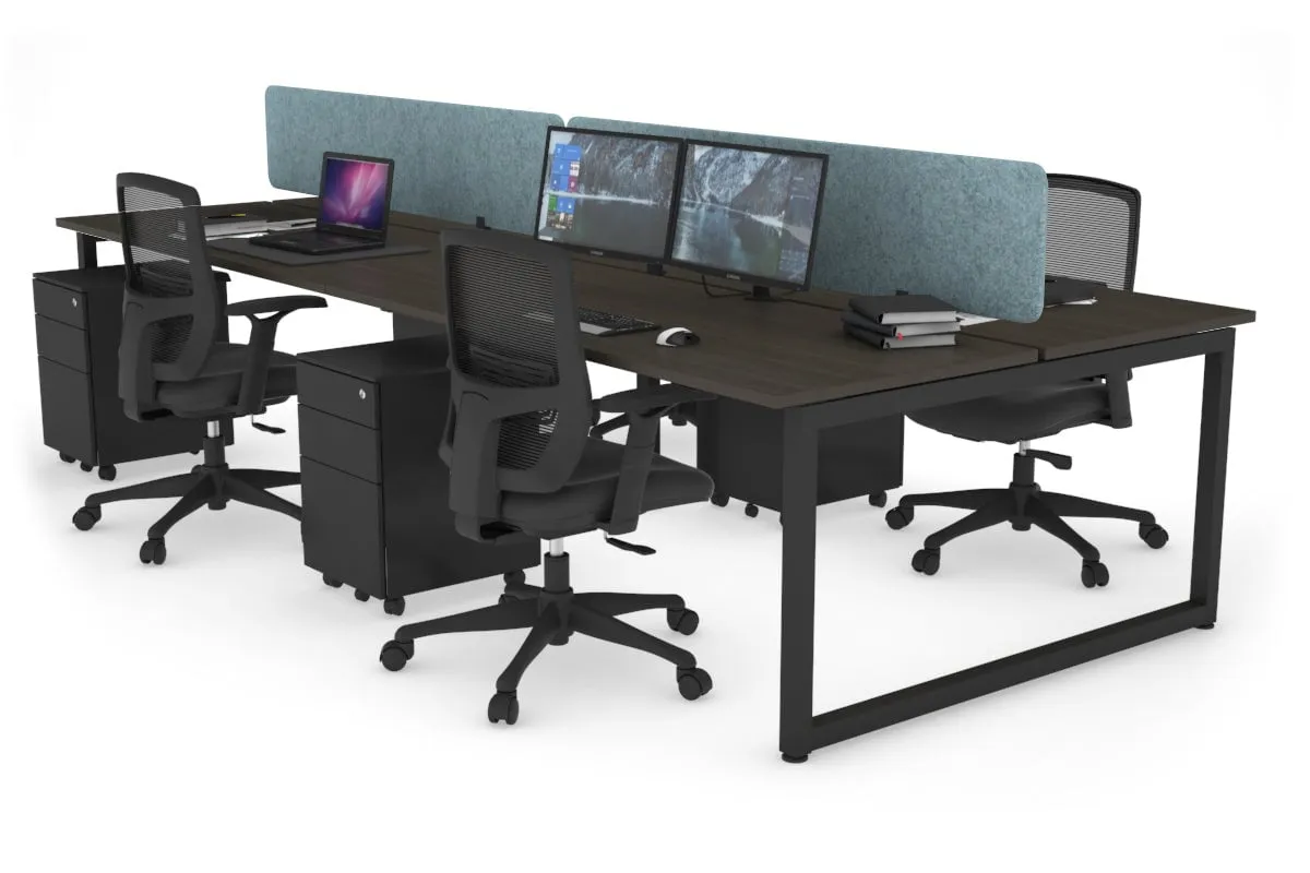 Quadro Loop Legs 4 Person Office Workstation [1600L x 700W]
