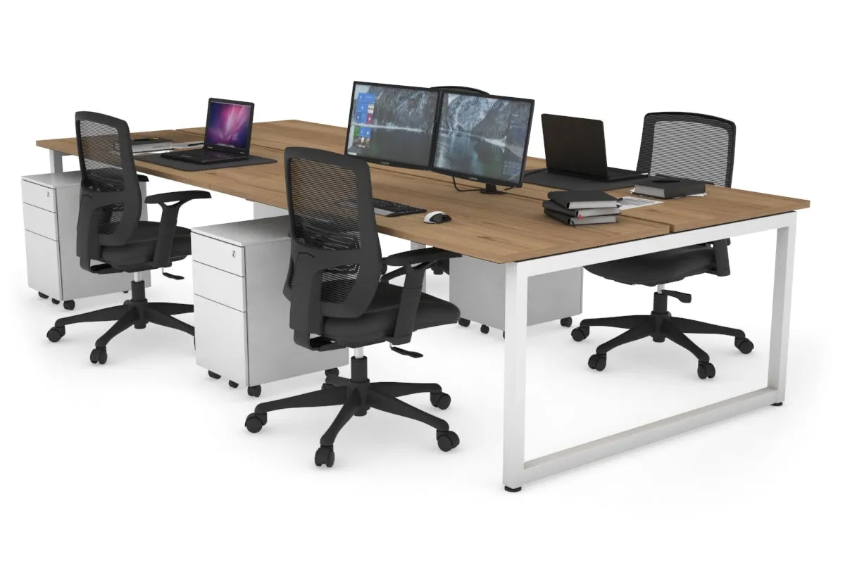 Quadro Loop Legs 4 Person Office Workstation [1600L x 700W]