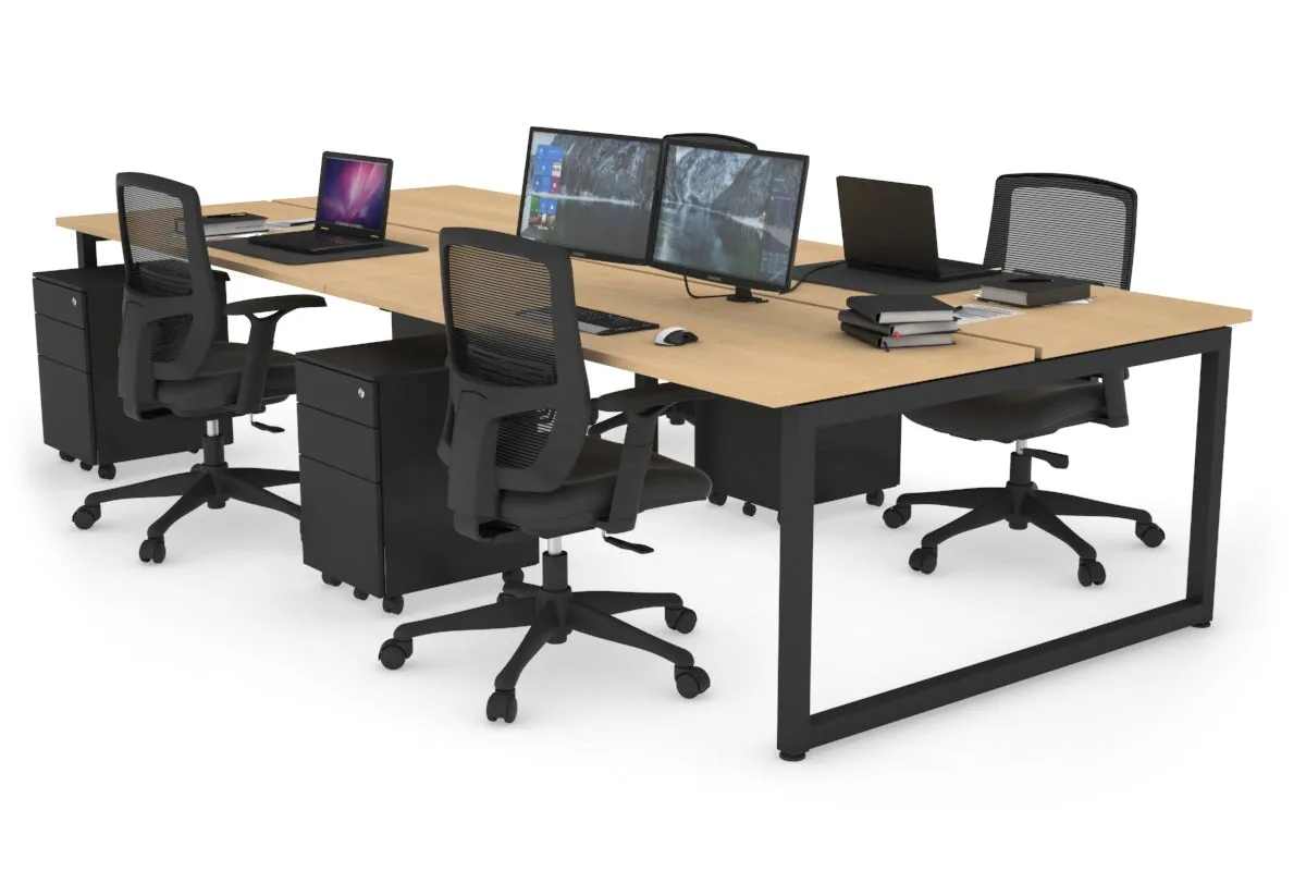 Quadro Loop Legs 4 Person Office Workstation [1600L x 700W]