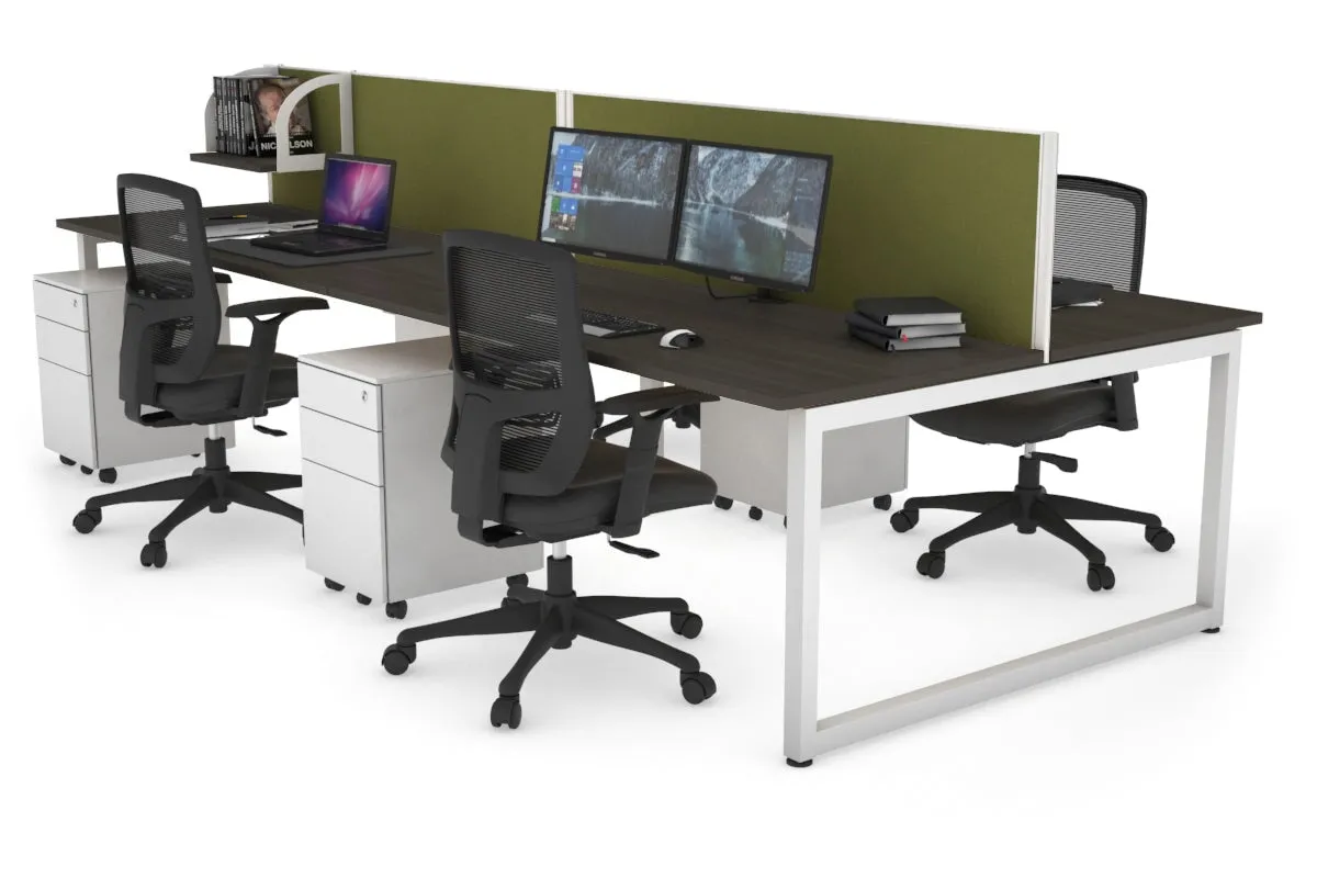Quadro Loop Legs 4 Person Office Workstation [1600L x 700W]