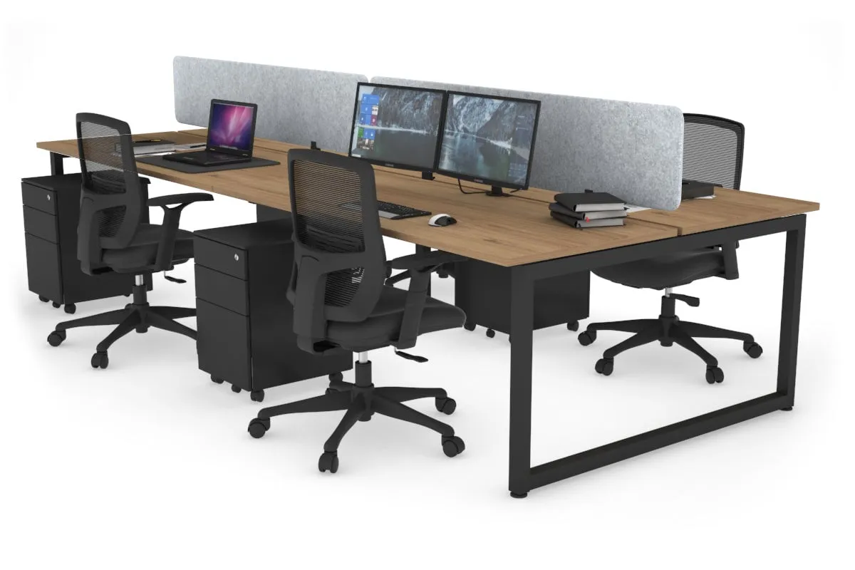 Quadro Loop Legs 4 Person Office Workstation [1600L x 700W]