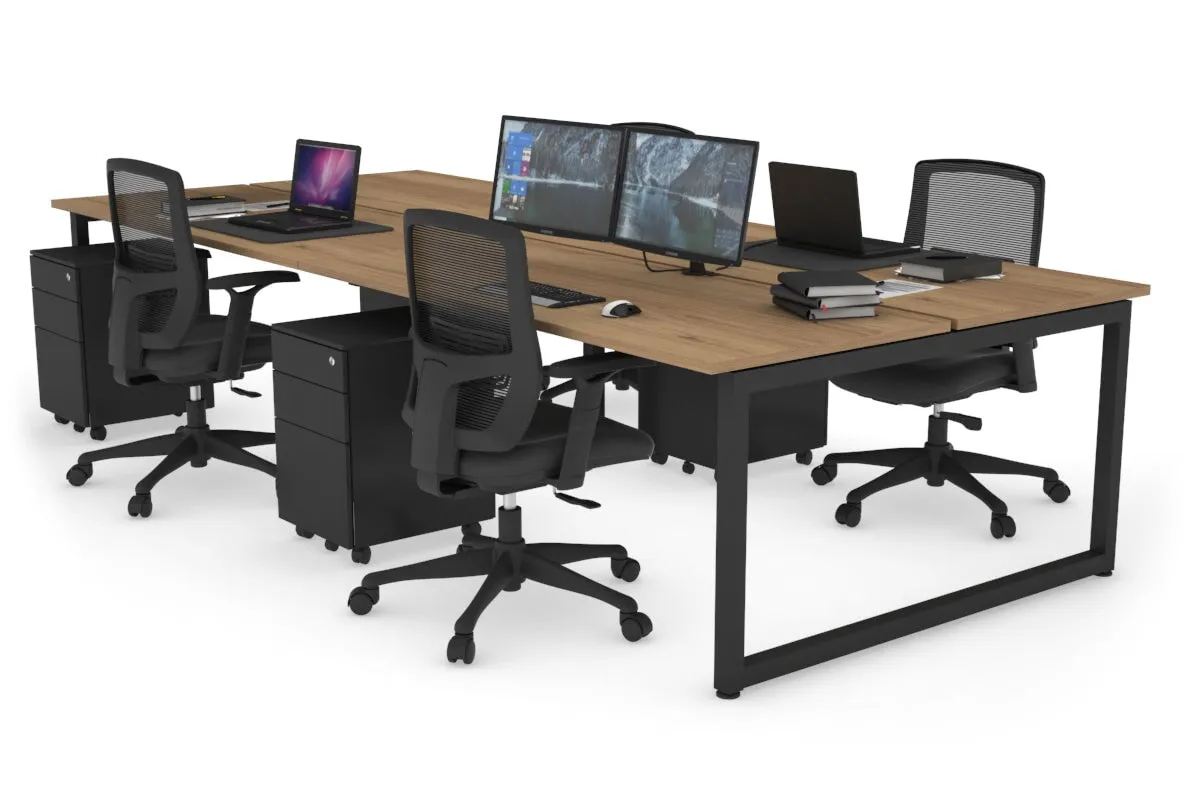 Quadro Loop Legs 4 Person Office Workstation [1600L x 700W]