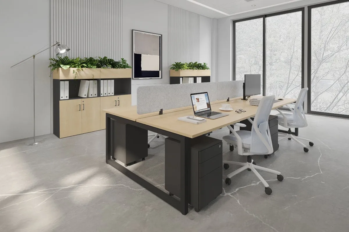 Quadro Loop Legs 4 Person Office Workstation [1600L x 700W]