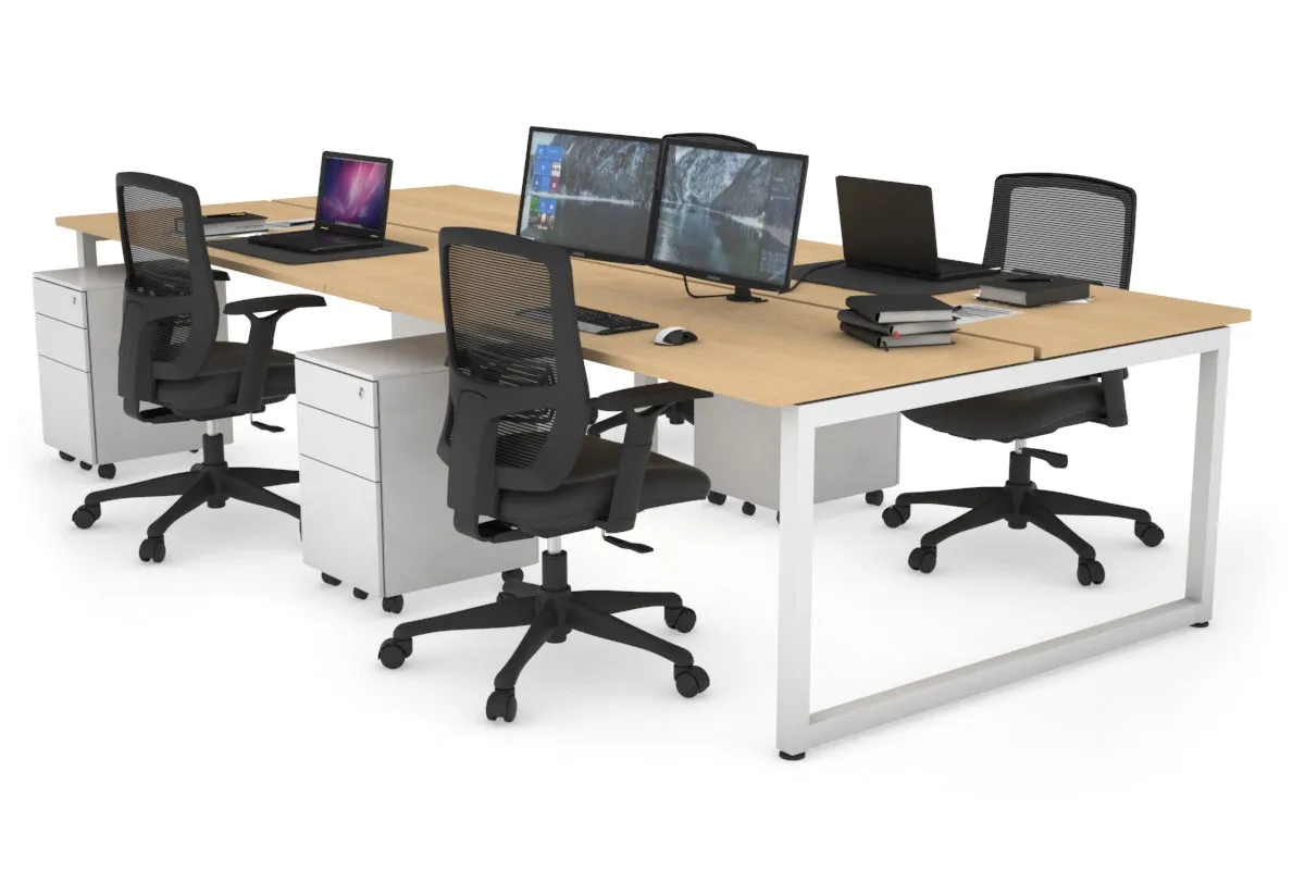 Quadro Loop Legs 4 Person Office Workstation [1600L x 700W]