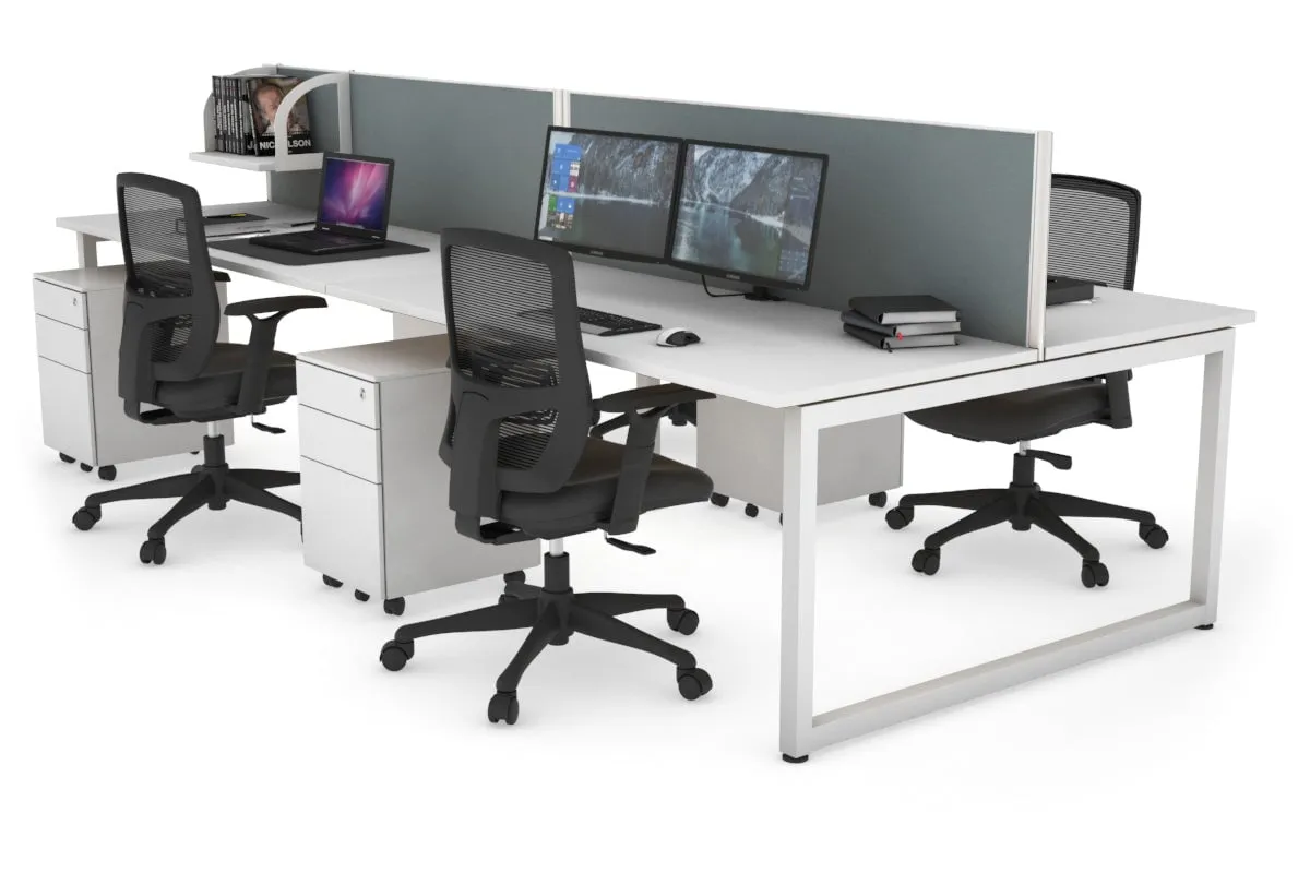 Quadro Loop Legs 4 Person Office Workstation [1600L x 700W]