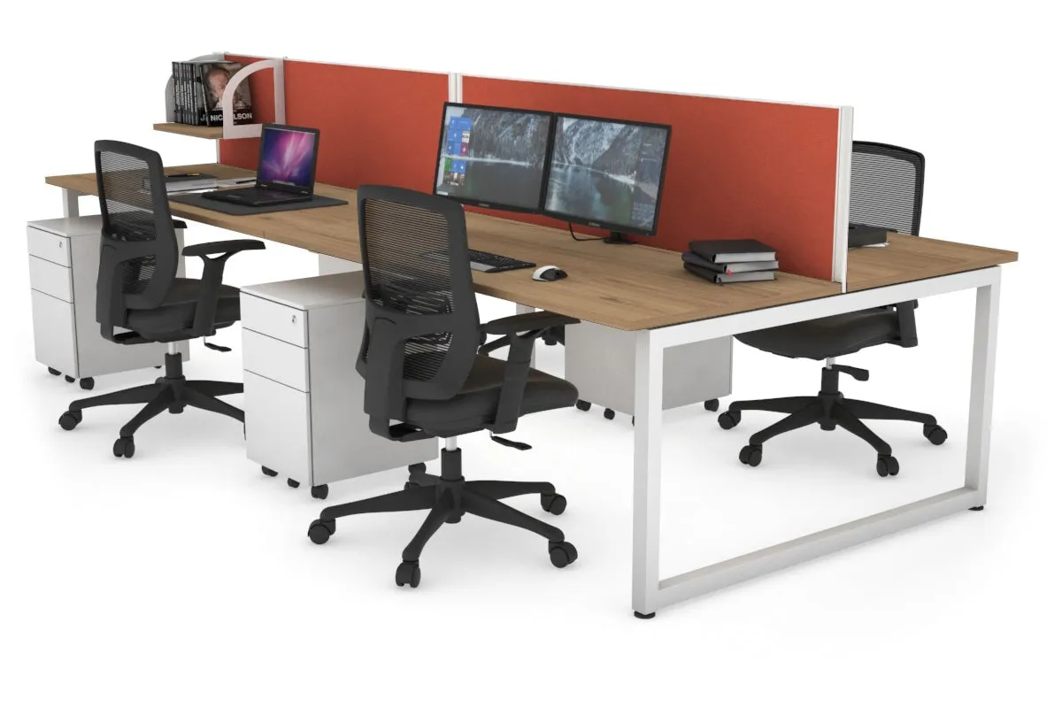 Quadro Loop Legs 4 Person Office Workstation [1600L x 700W]