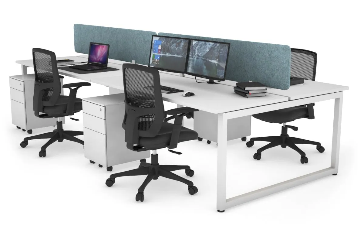 Quadro Loop Legs 4 Person Office Workstation [1600L x 700W]