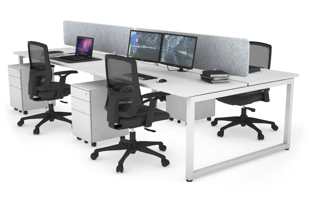Quadro Loop Legs 4 Person Office Workstation [1600L x 700W]
