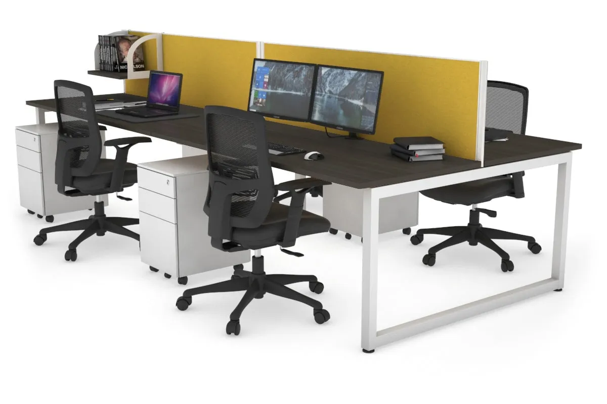 Quadro Loop Legs 4 Person Office Workstation [1600L x 700W]