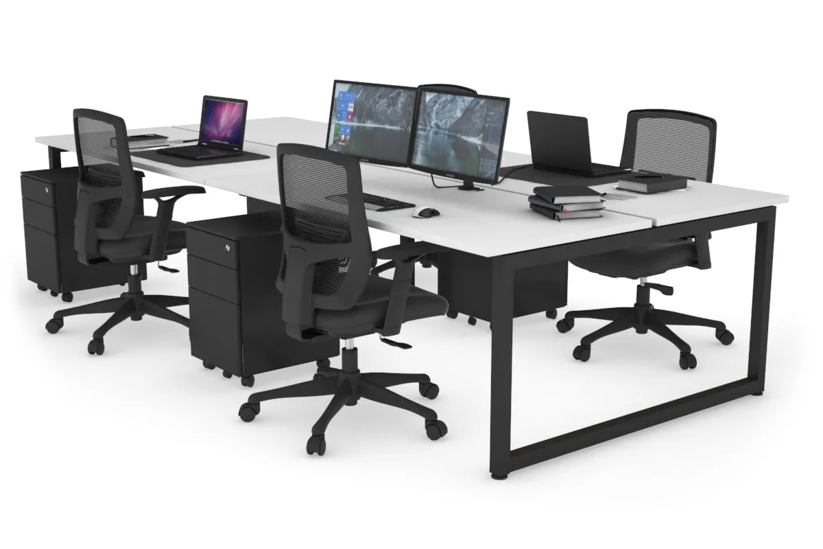 Quadro Loop Legs 4 Person Office Workstation [1600L x 700W]