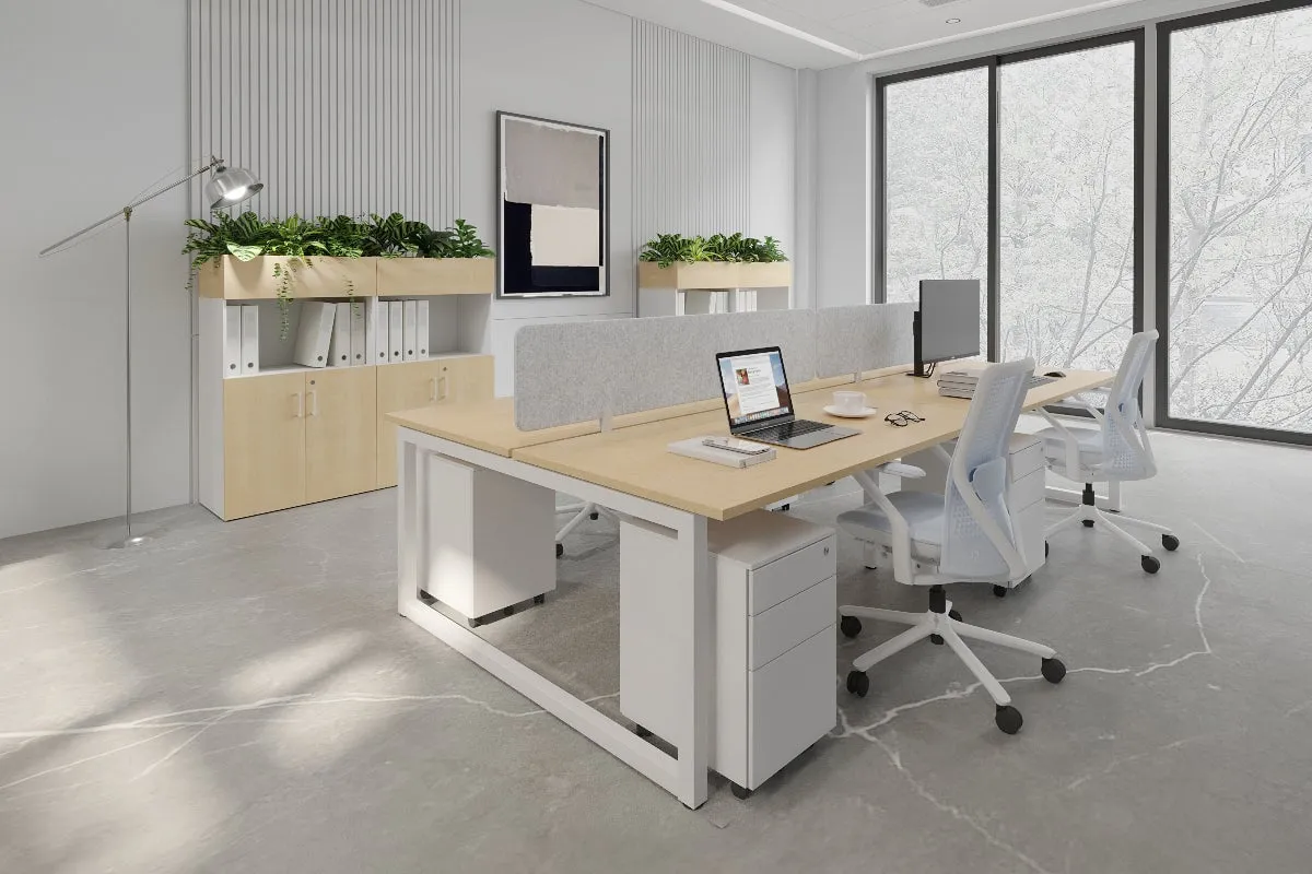 Quadro Loop Legs 4 Person Office Workstation [1600L x 700W]