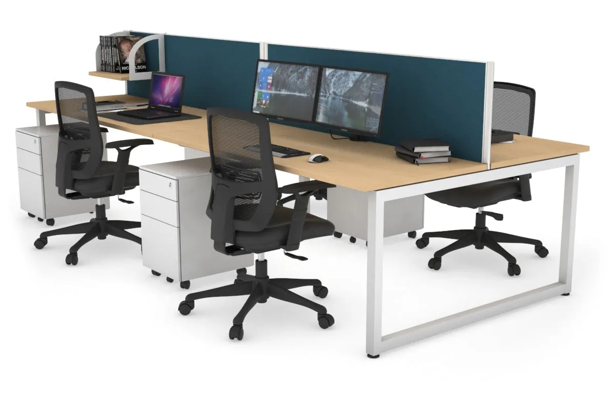 Quadro Loop Legs 4 Person Office Workstation [1600L x 700W]