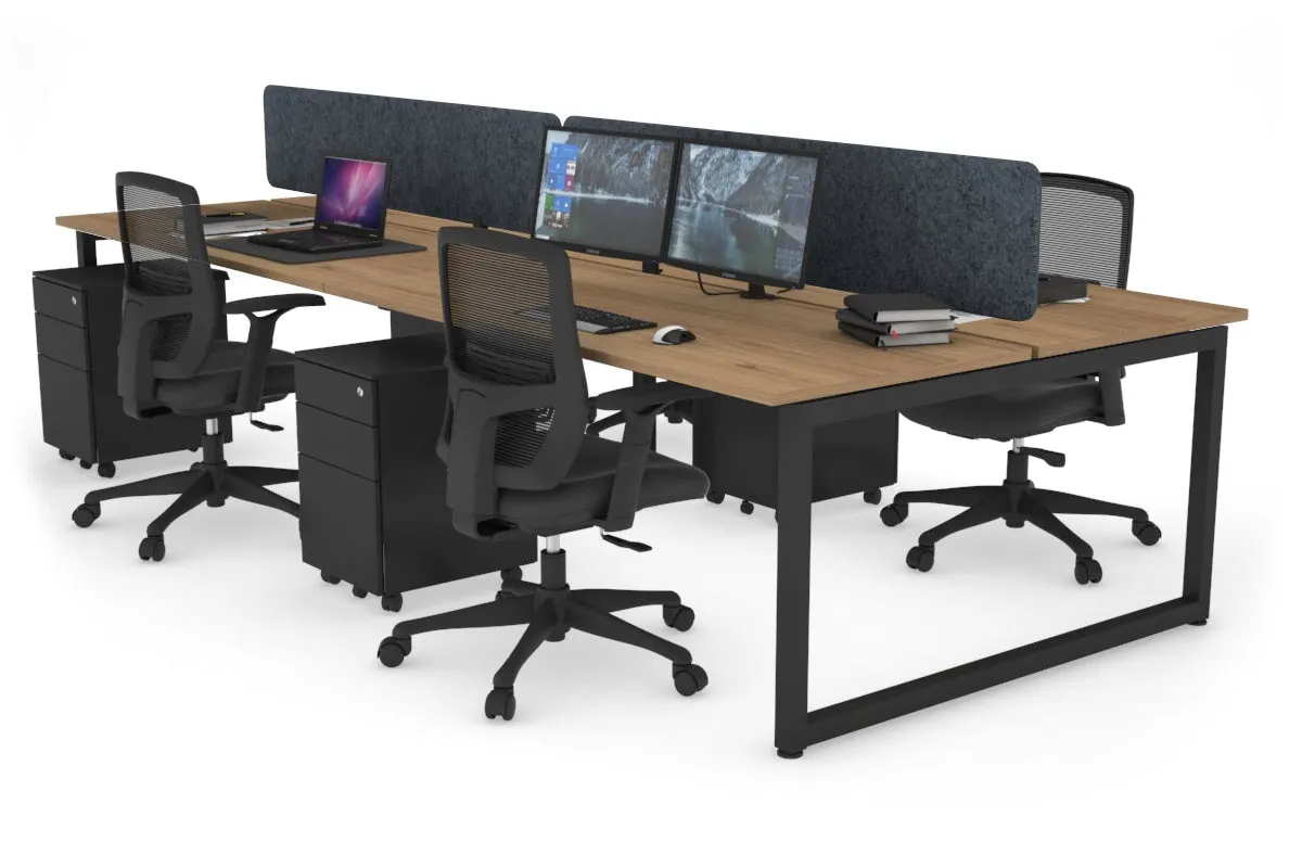 Quadro Loop Legs 4 Person Office Workstation [1600L x 700W]