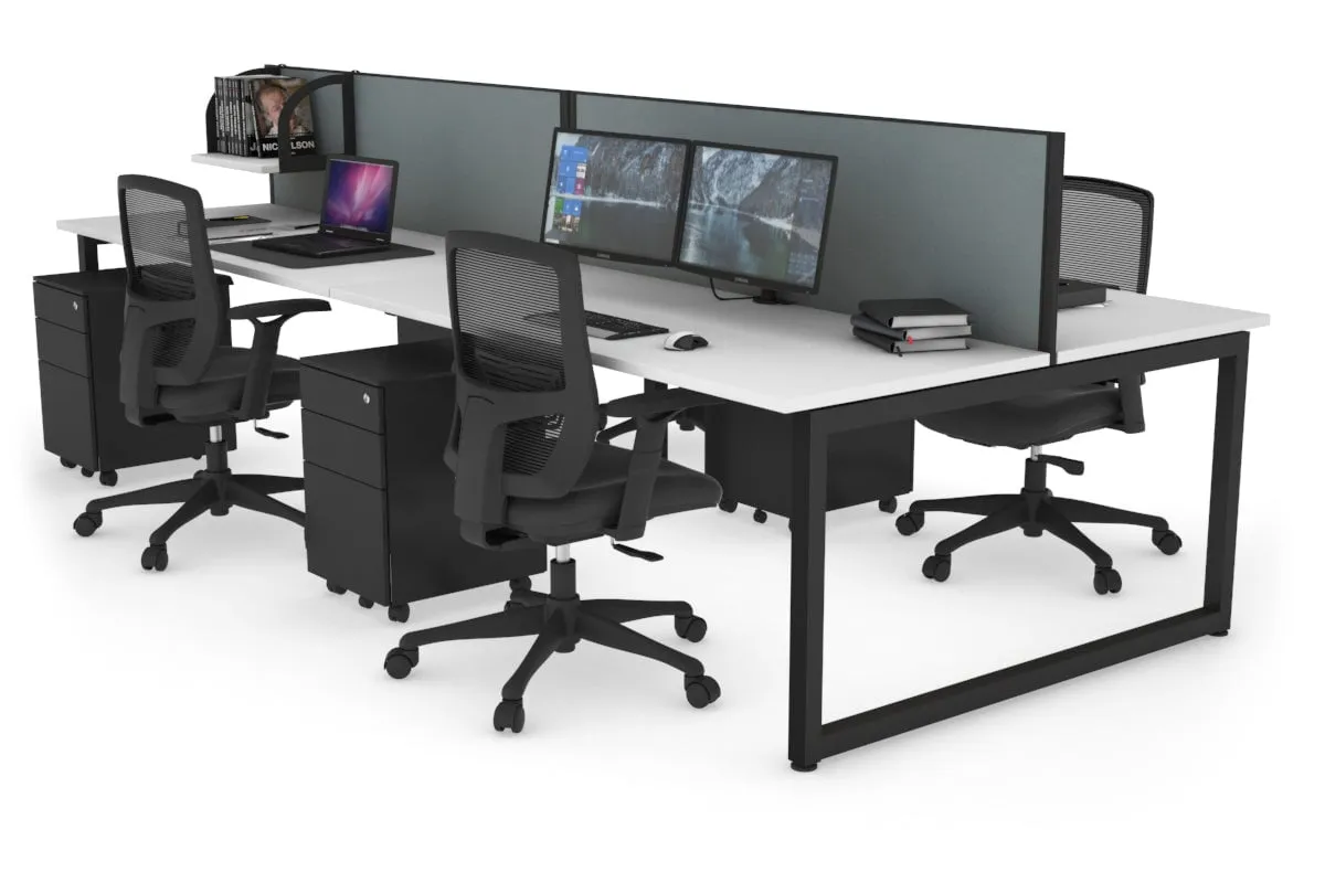Quadro Loop Legs 4 Person Office Workstation [1600L x 700W]