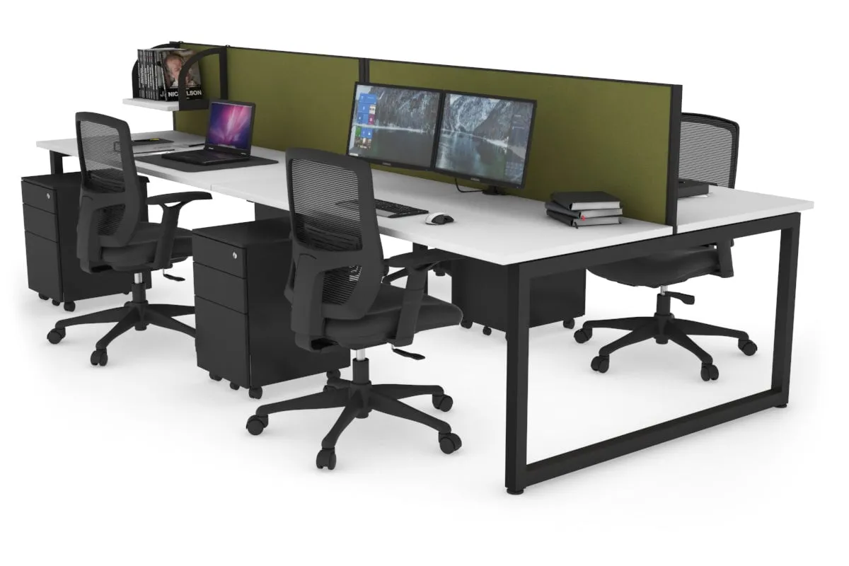Quadro Loop Legs 4 Person Office Workstation [1600L x 700W]