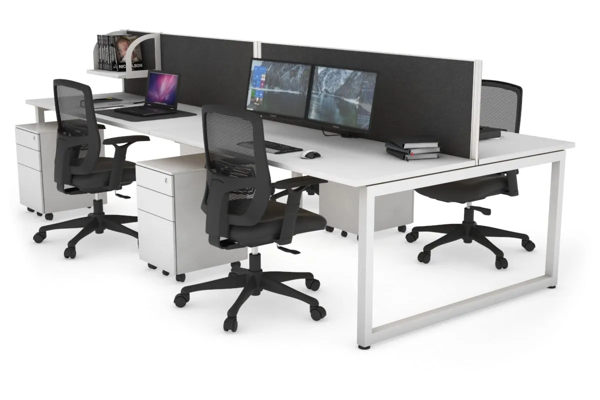 Quadro Loop Legs 4 Person Office Workstation [1600L x 700W]