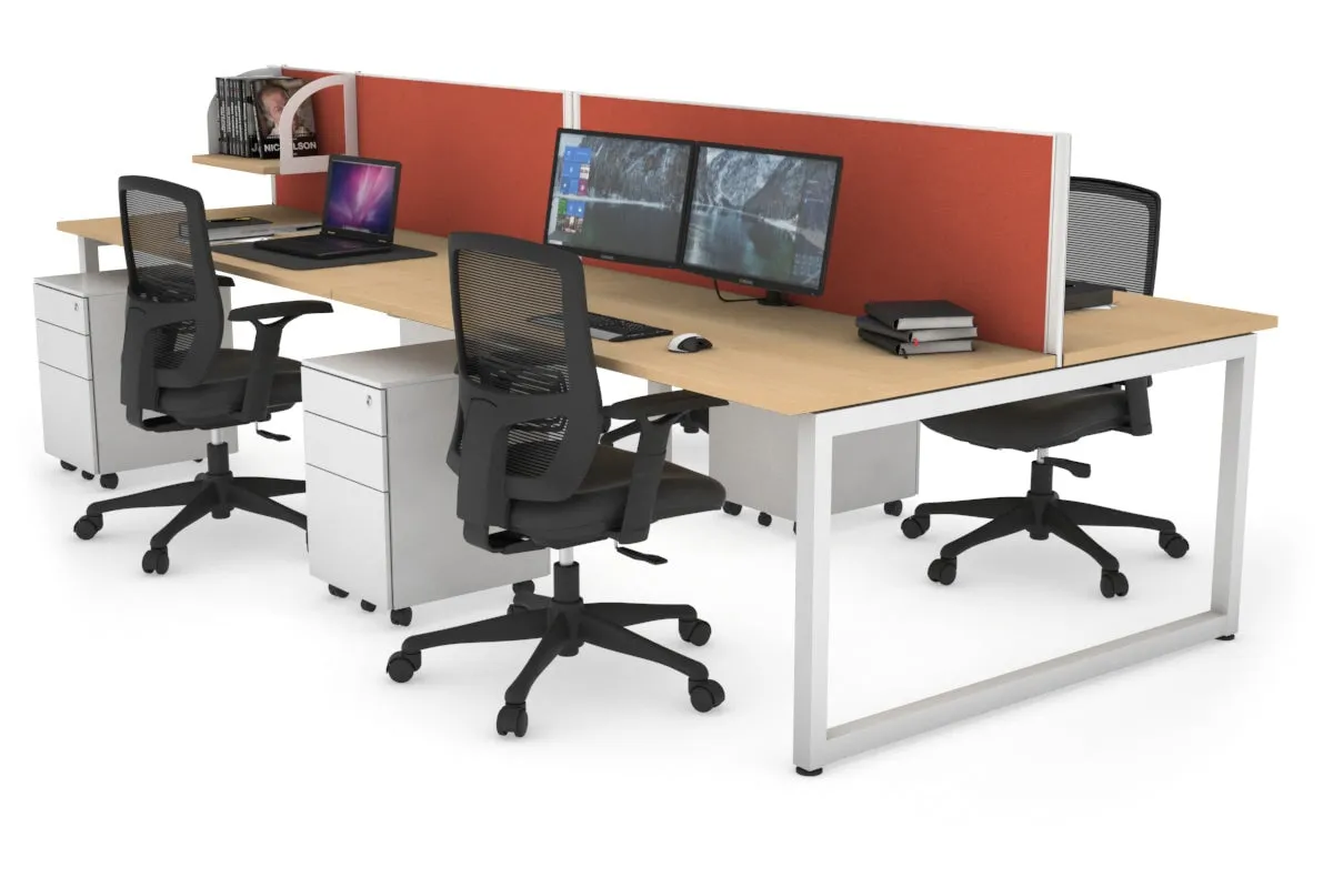 Quadro Loop Legs 4 Person Office Workstation [1600L x 700W]
