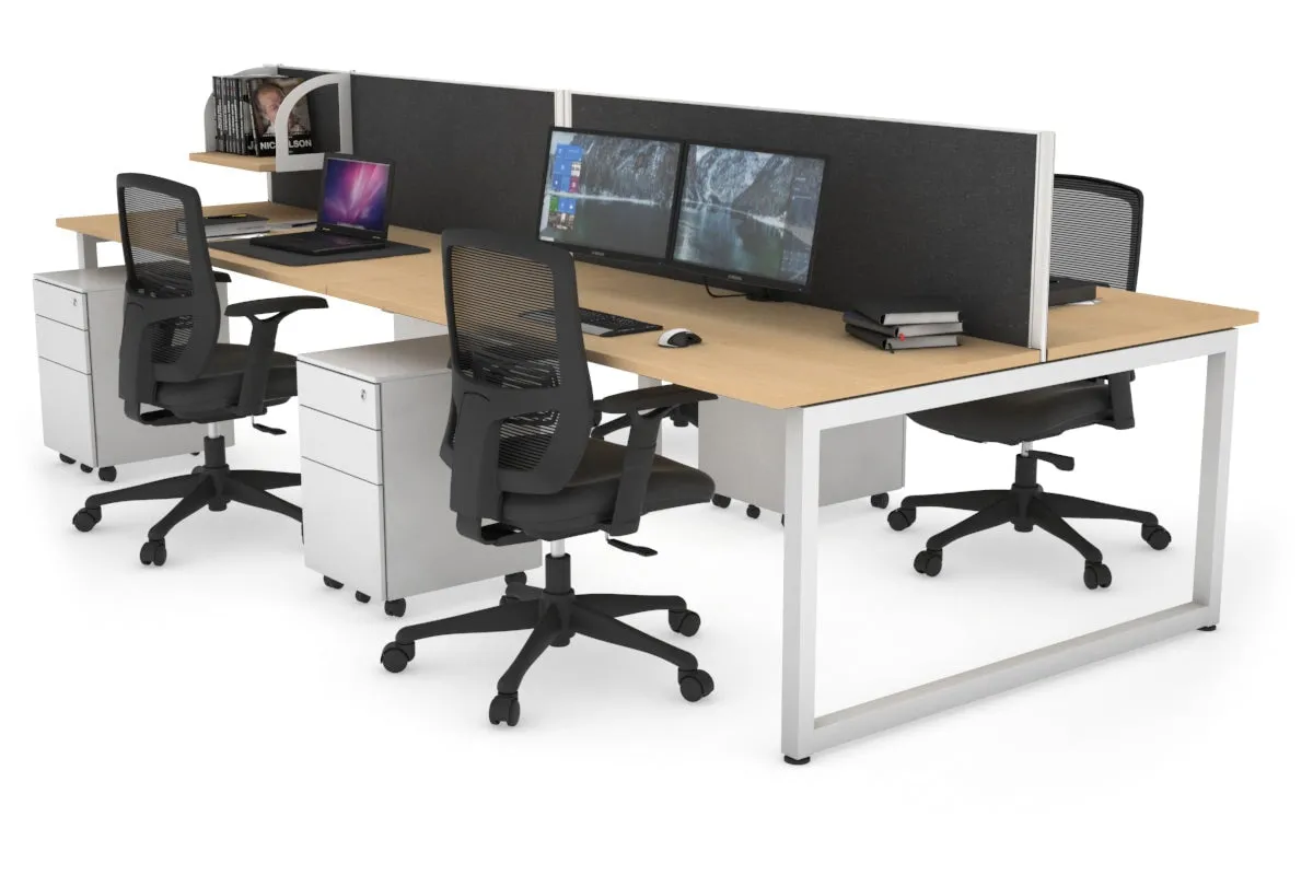 Quadro Loop Legs 4 Person Office Workstation [1600L x 700W]