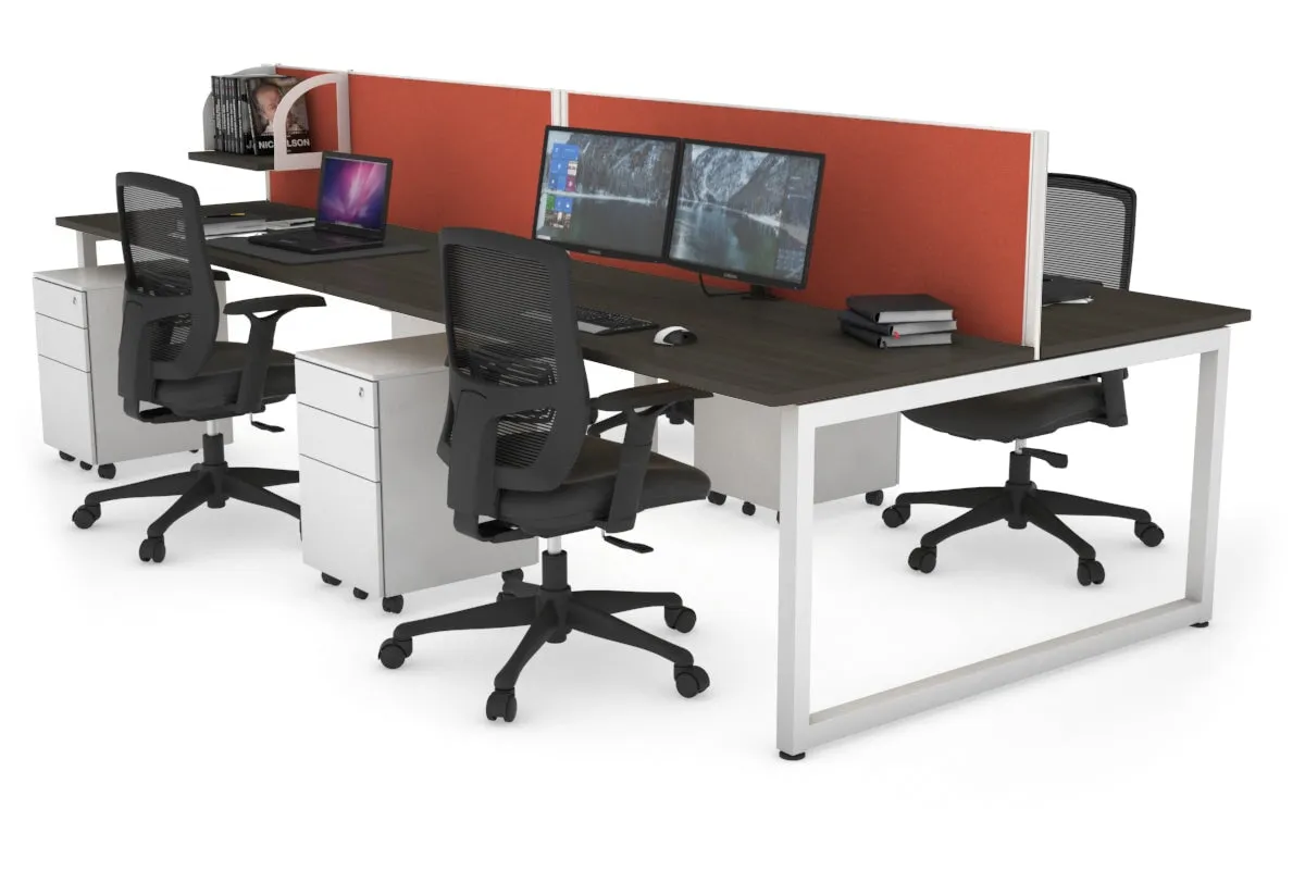 Quadro Loop Legs 4 Person Office Workstation [1600L x 700W]