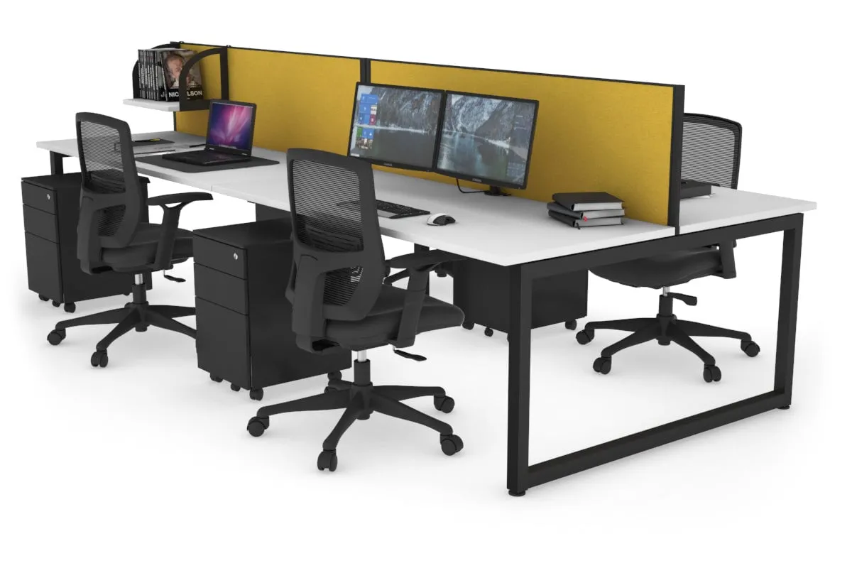 Quadro Loop Legs 4 Person Office Workstation [1600L x 700W]
