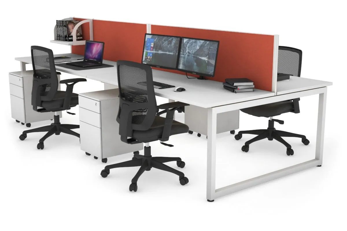 Quadro Loop Legs 4 Person Office Workstation [1600L x 700W]