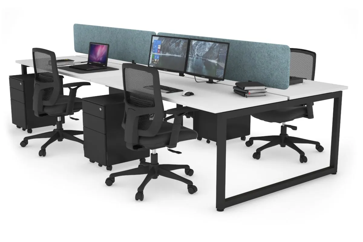 Quadro Loop Legs 4 Person Office Workstation [1600L x 700W]