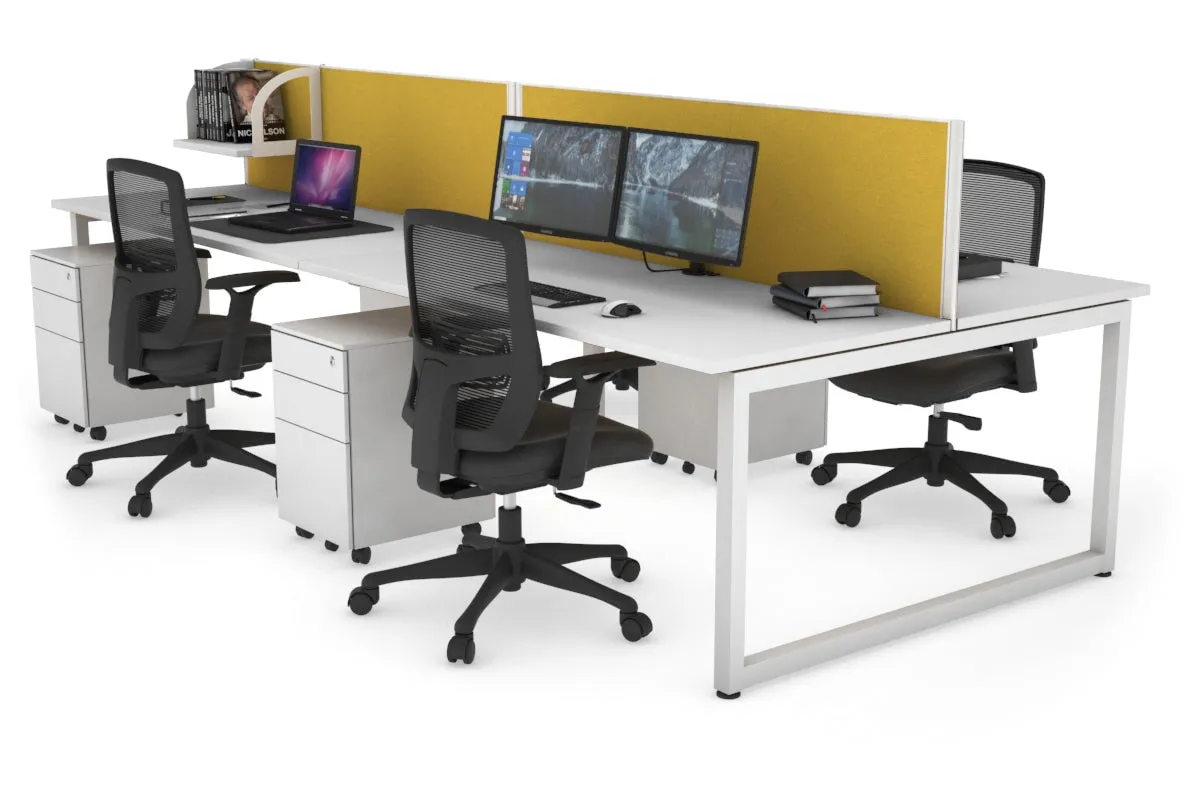 Quadro Loop Legs 4 Person Office Workstation [1600L x 700W]