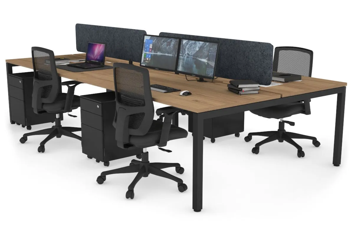 Quadro Square Legs 4 Person Office Workstation [1800L x 800W with Cable Scallop]