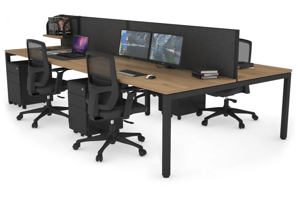 Quadro Square Legs 4 Person Office Workstation [1800L x 800W with Cable Scallop]