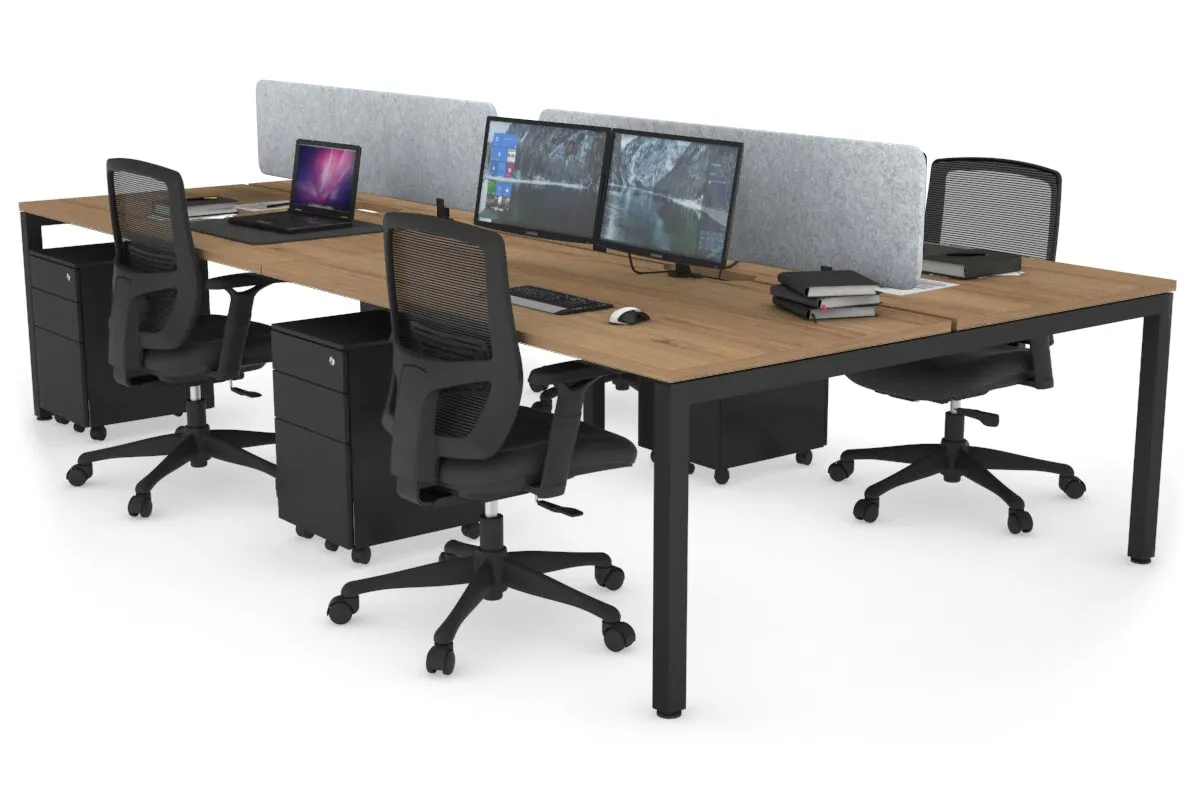 Quadro Square Legs 4 Person Office Workstation [1800L x 800W with Cable Scallop]