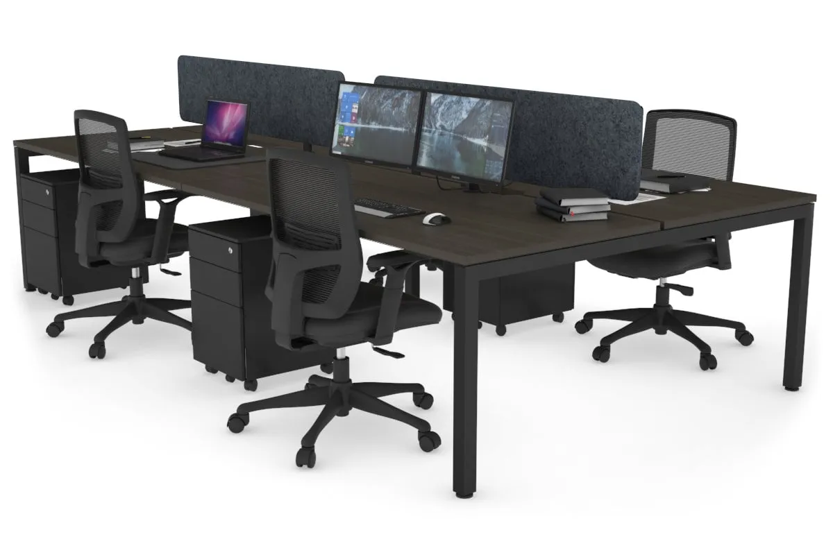 Quadro Square Legs 4 Person Office Workstation [1800L x 800W with Cable Scallop]