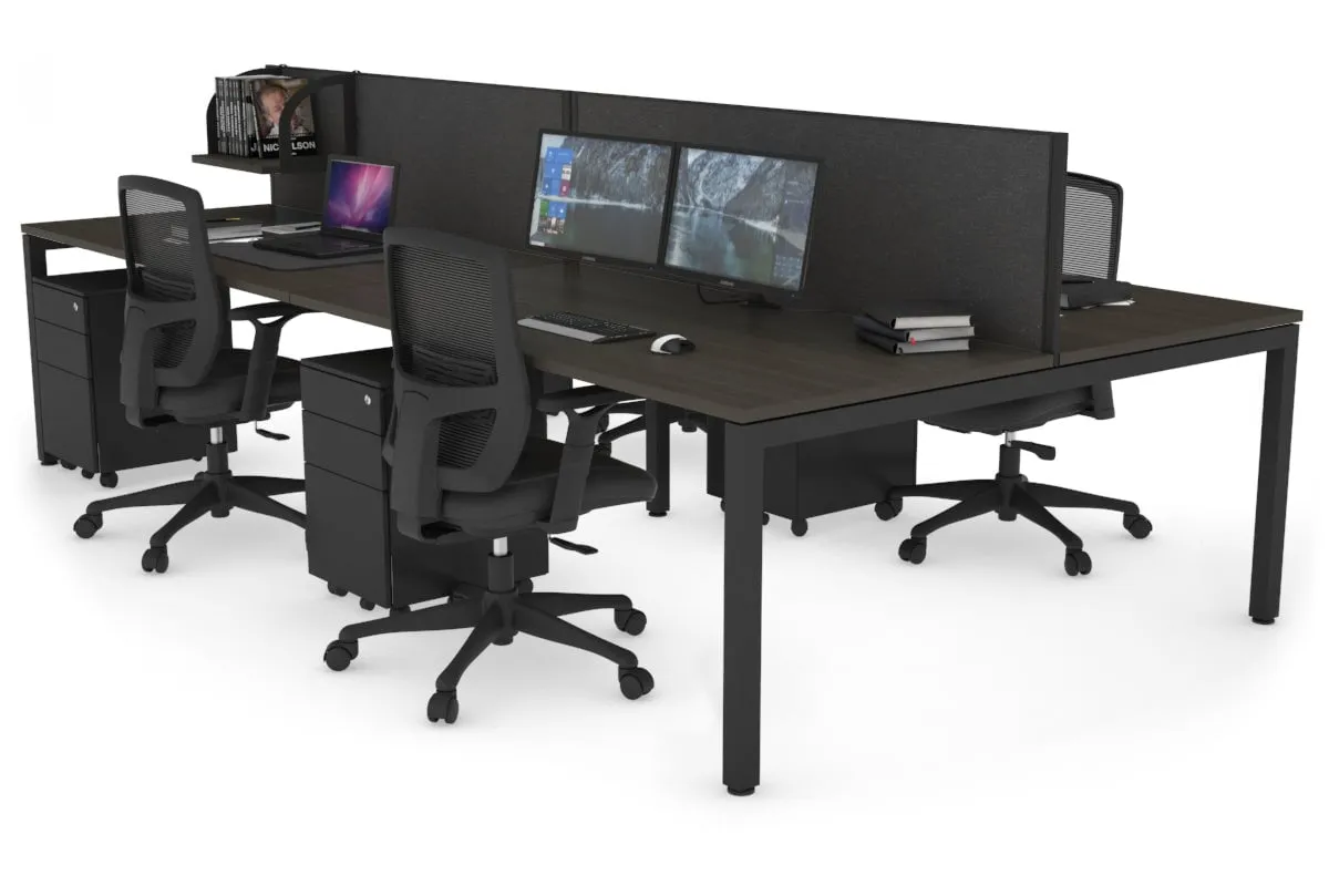 Quadro Square Legs 4 Person Office Workstation [1800L x 800W with Cable Scallop]