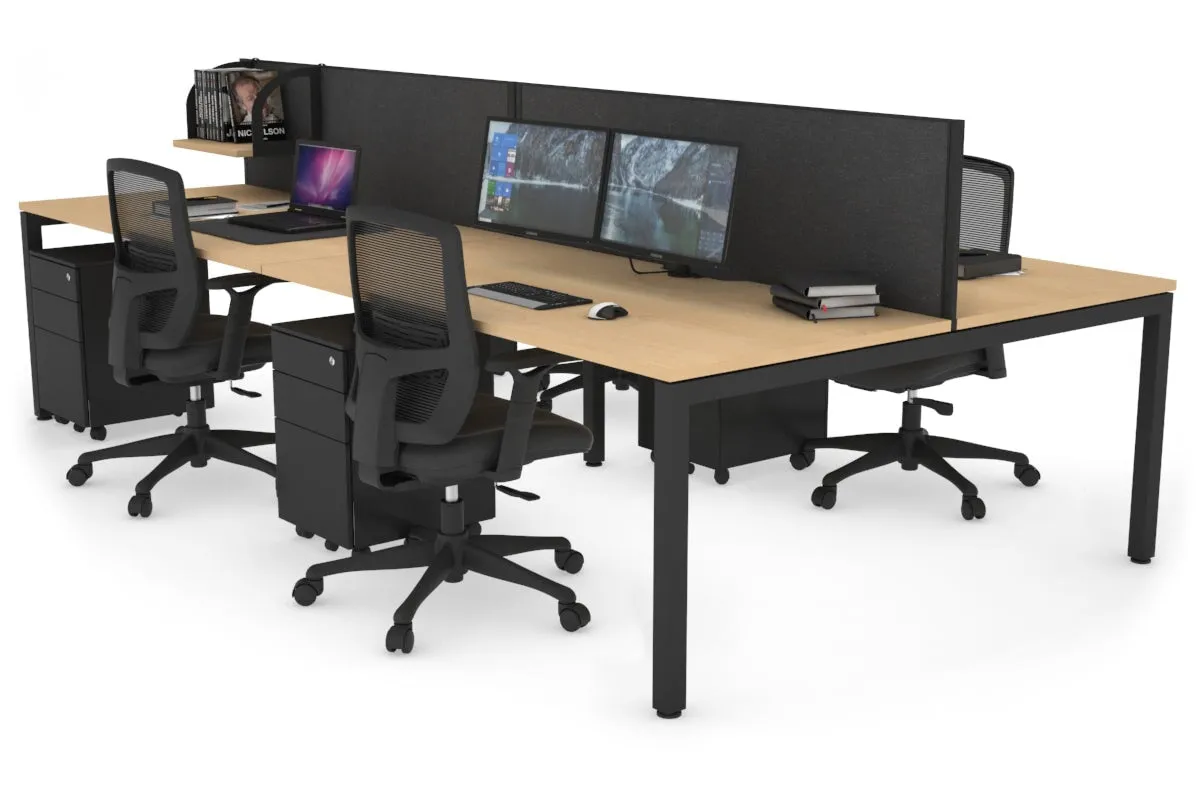 Quadro Square Legs 4 Person Office Workstation [1800L x 800W with Cable Scallop]
